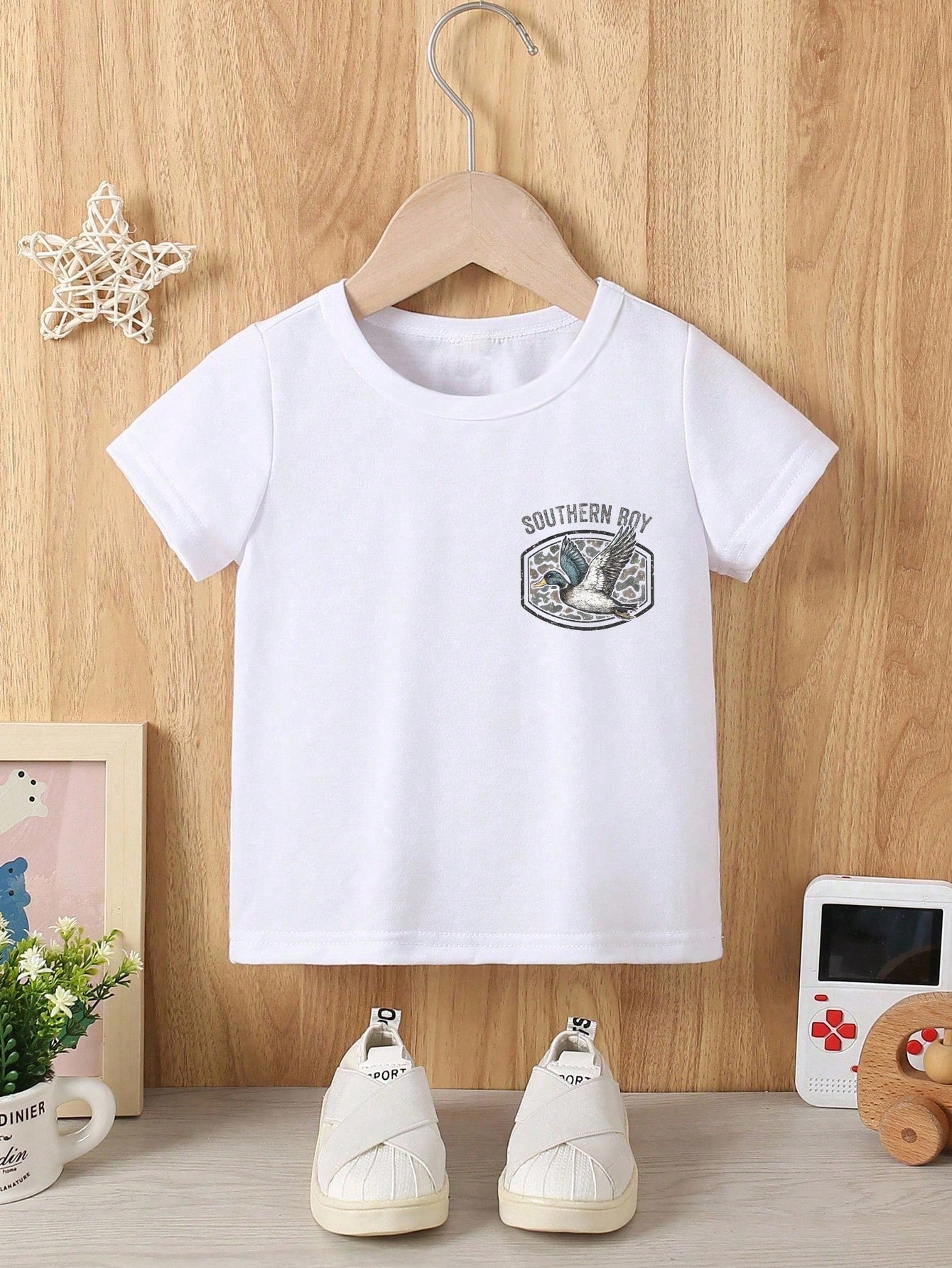 Boys' Casual Fashion T-Shirt, "Southern Boy" Camo Mallard Duck Print, Comfortable Soft Fabric, Perfect For Outdoor Play