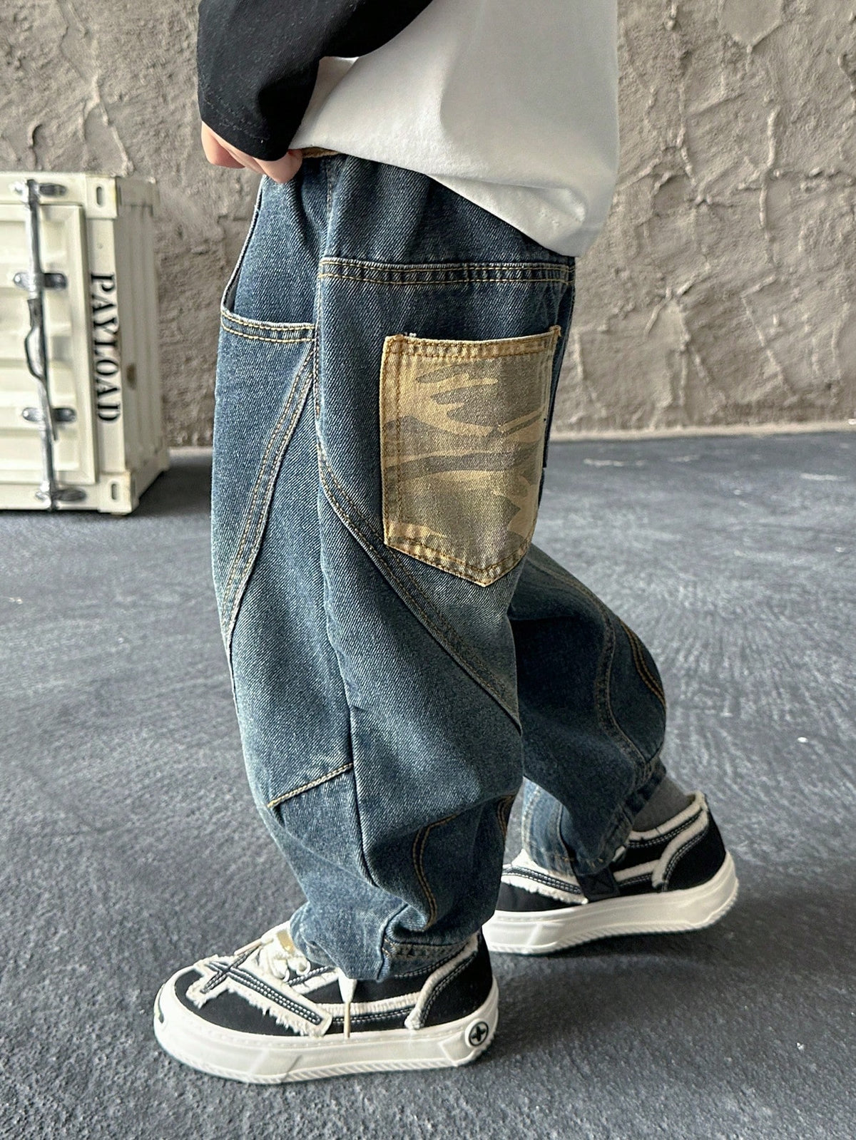 Boys' Loose Fit Straight Leg Jeans, Suitable For Casual, School, Outdoor Wear, Autumn