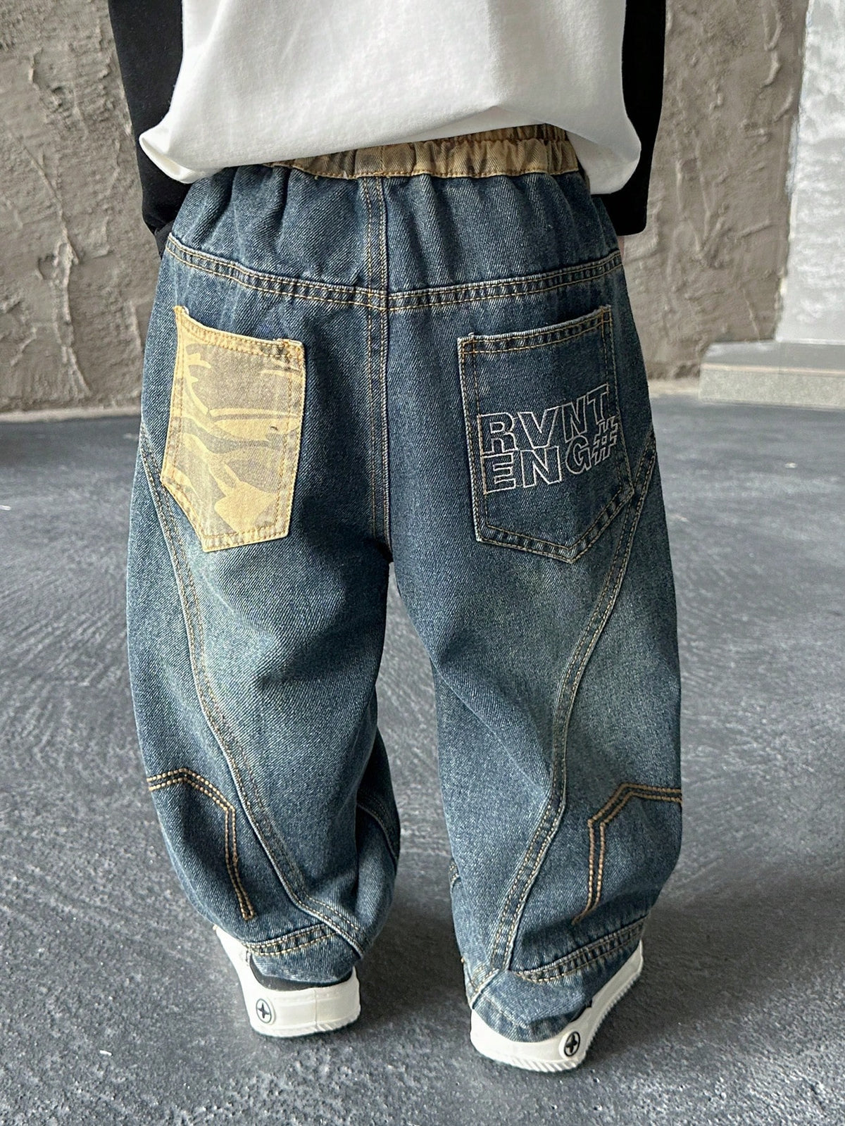Boys' Loose Fit Straight Leg Jeans, Suitable For Casual, School, Outdoor Wear, Autumn
