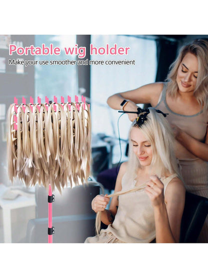 Braiding Hair Rack Standing Hair Extension Holder Hanger, Hair Divider Rack For Braiding Hair Separator Stand Display Stand