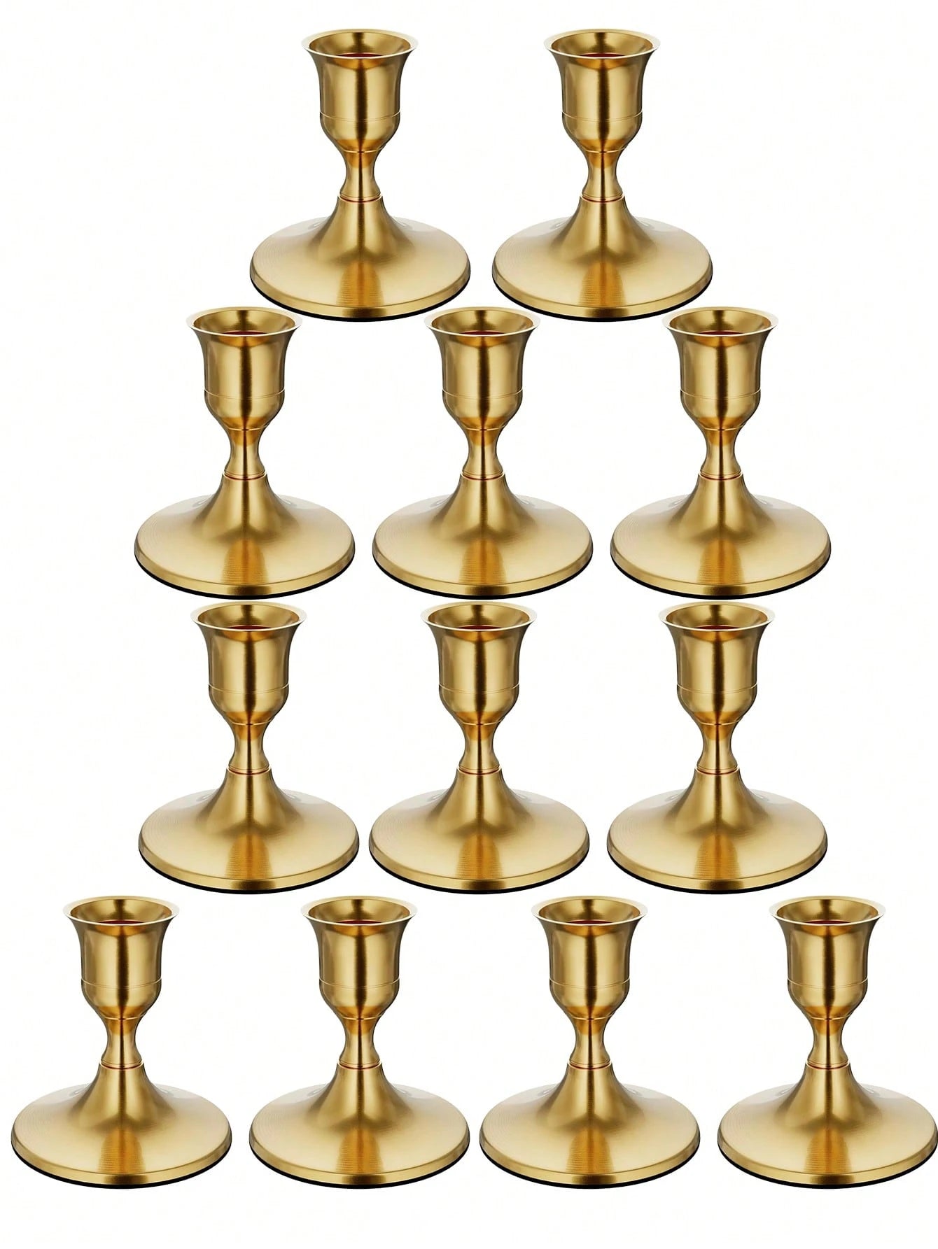 Brass Gold Tapered Candlesticks, Vintage Metal Candle Holders, Centerpiece Decorations For Dining Tables And Mantel Ornaments, Suitable For Wedding And Party Decor Arrangements