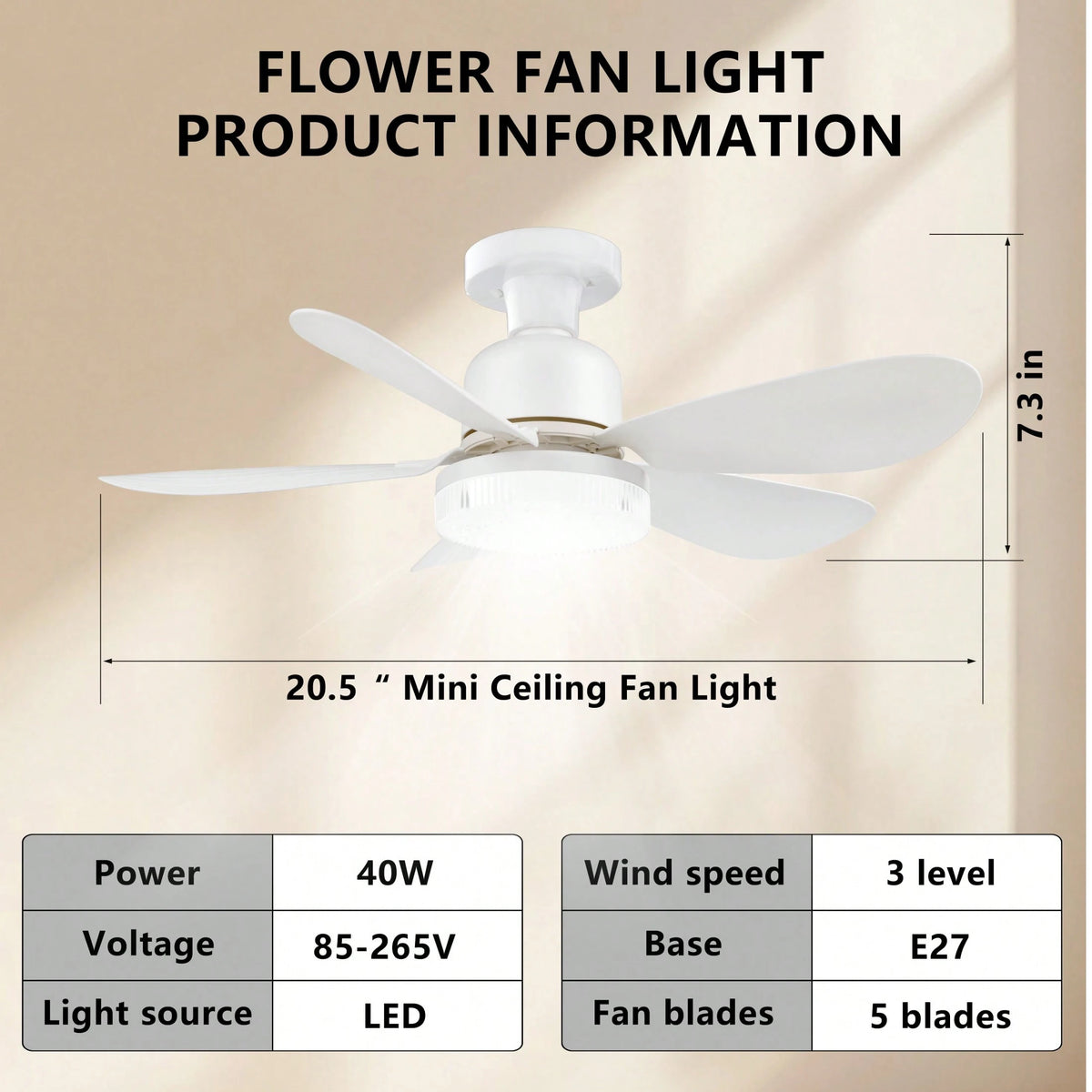 Breeze Socket Fan Light With Remote, Portable Small Ceiling Fans With Lights Dimmable For Bedroom, Kitchen, Living Room, 20.5" Ceiling Fan With 3000K-6500K/40W, Screws Into E26/E27