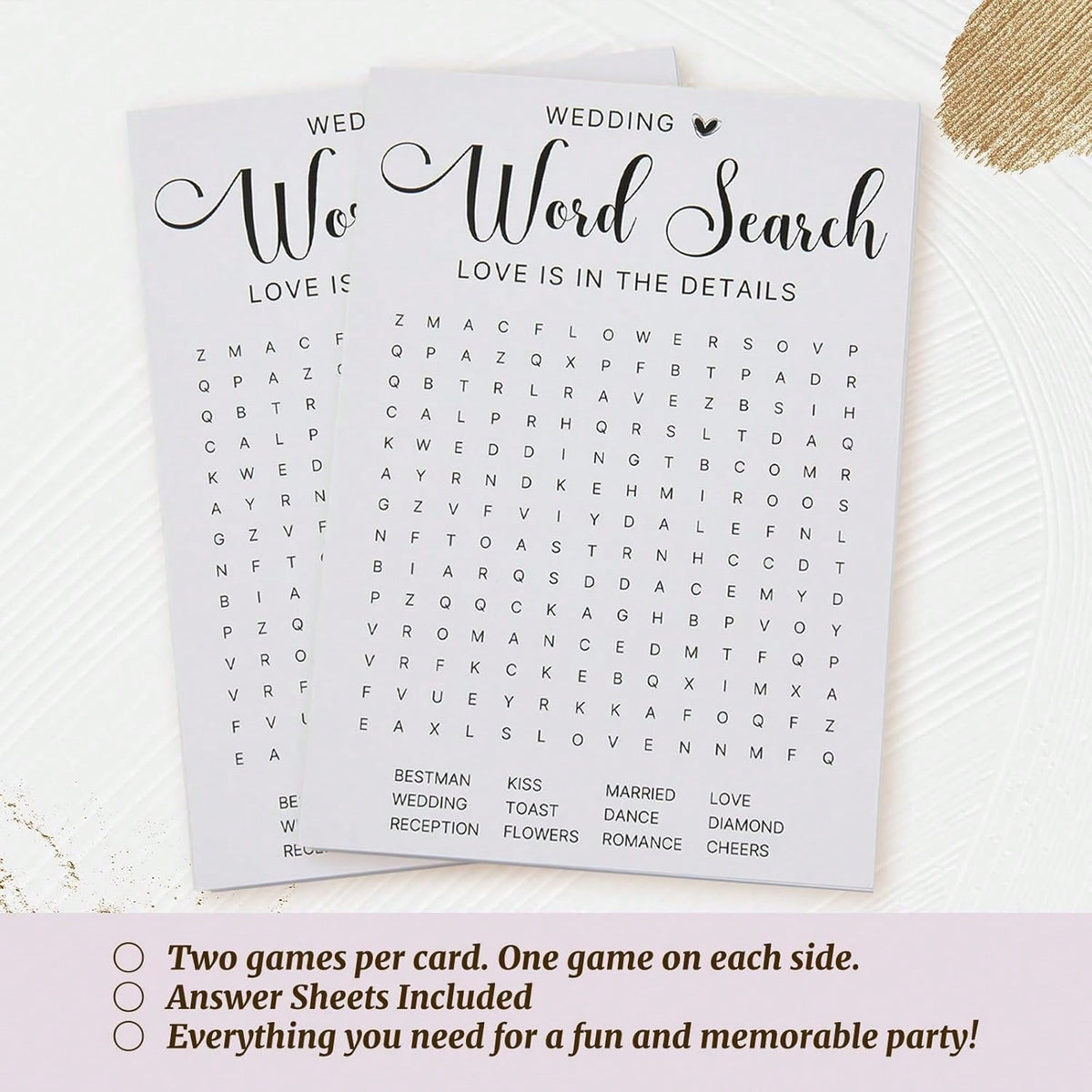 Bridal Shower Games Wedding Shower Games Bachelorette Party Engagement Party 50 Guests Fun Wedding Word Search