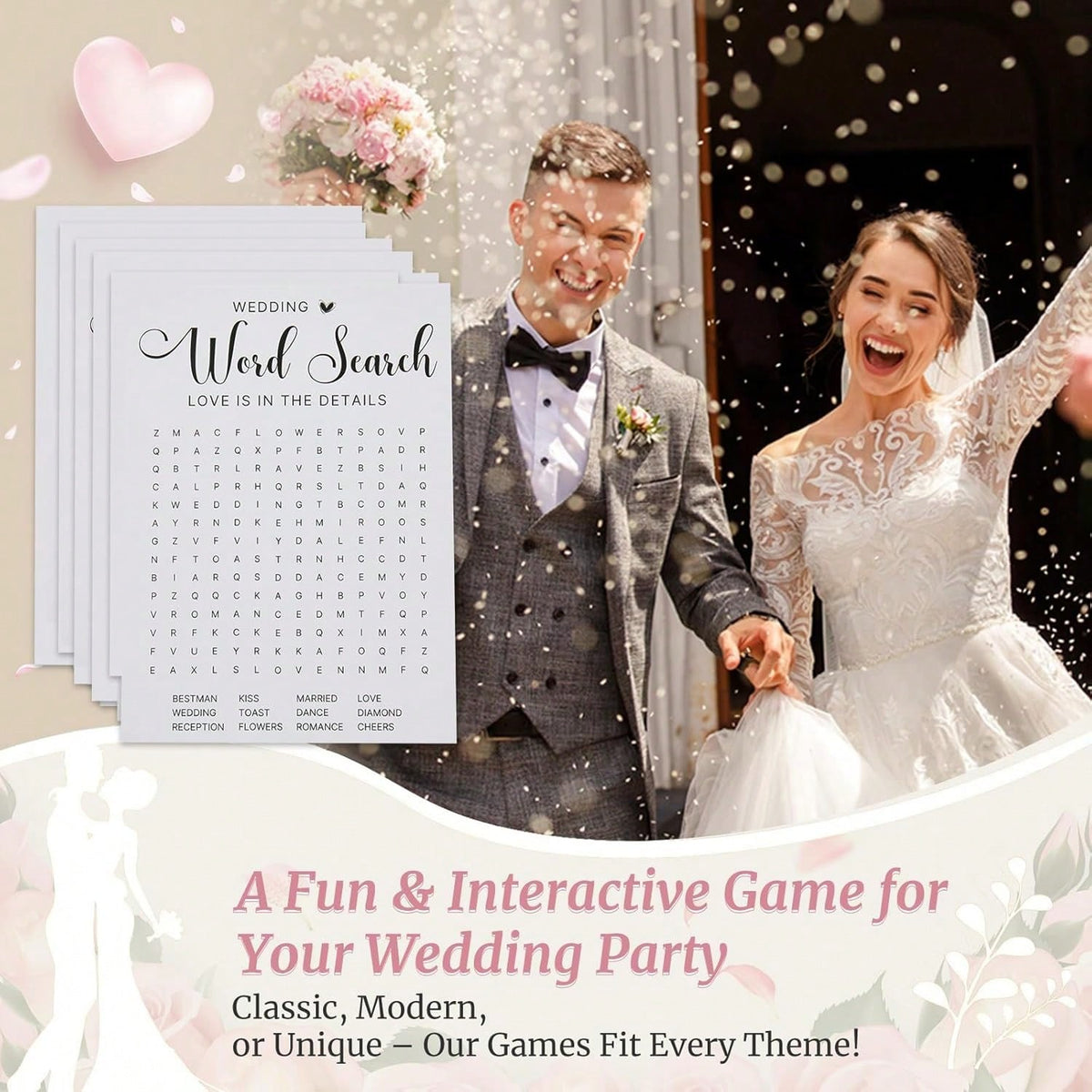 Bridal Shower Games Wedding Shower Games Bachelorette Party Engagement Party 50 Guests Fun Wedding Word Search