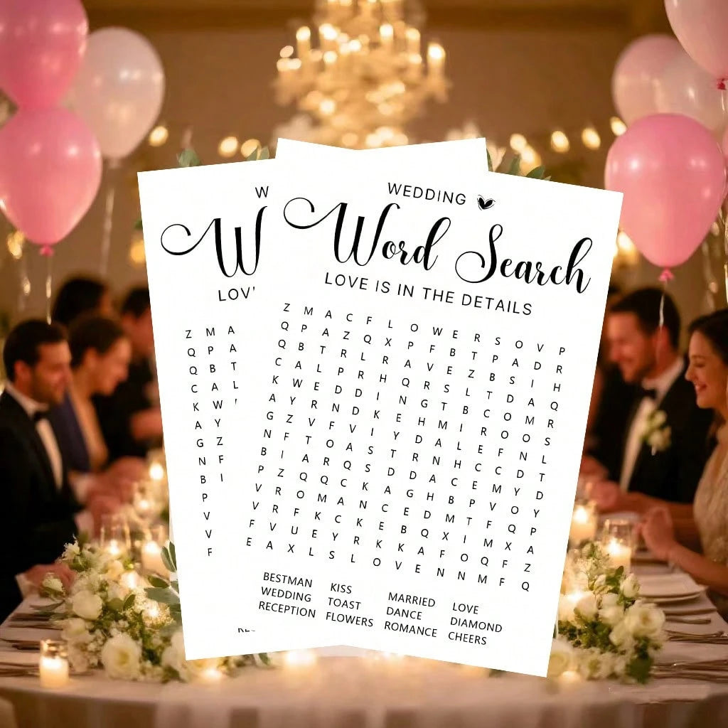 Bridal Shower Games Wedding Shower Games Bachelorette Party Engagement Party 50 Guests Fun Wedding Word Search