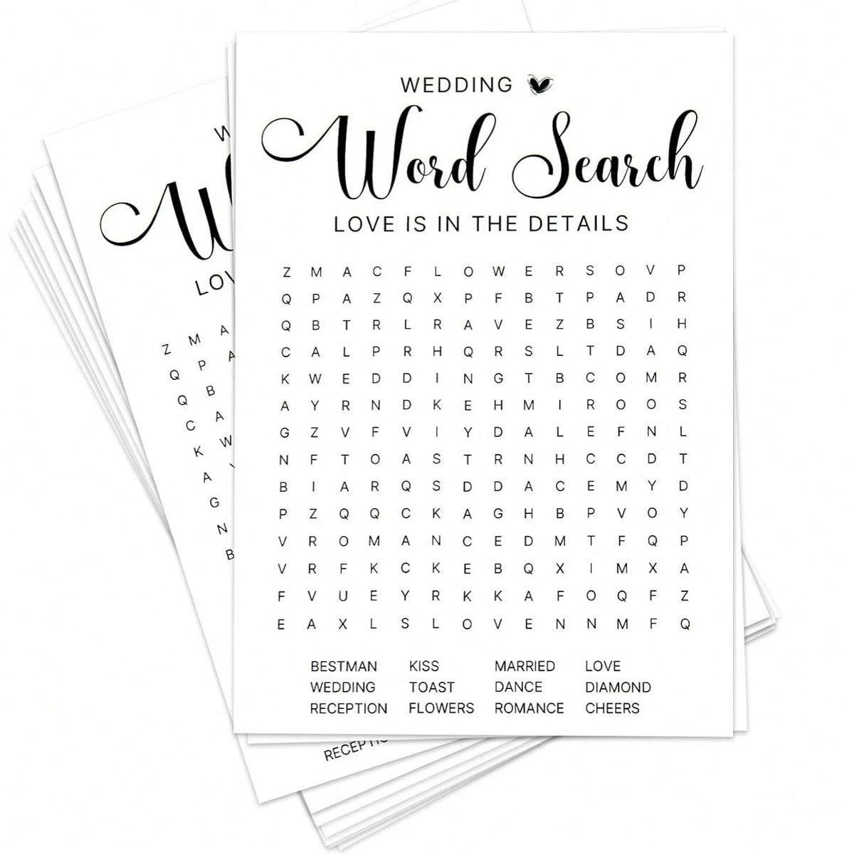 Bridal Shower Games Wedding Shower Games Bachelorette Party Engagement Party 50 Guests Fun Wedding Word Search