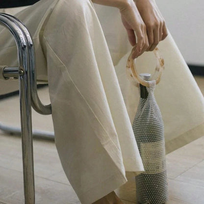 Brilliant Rhinestone Wine Bag With Stable Handle And Mesh Design- Elegant Wedding Gifts, Ball Accessories/Portable Wine Storage Bag- Reusable Wine Bag For Special Occasions