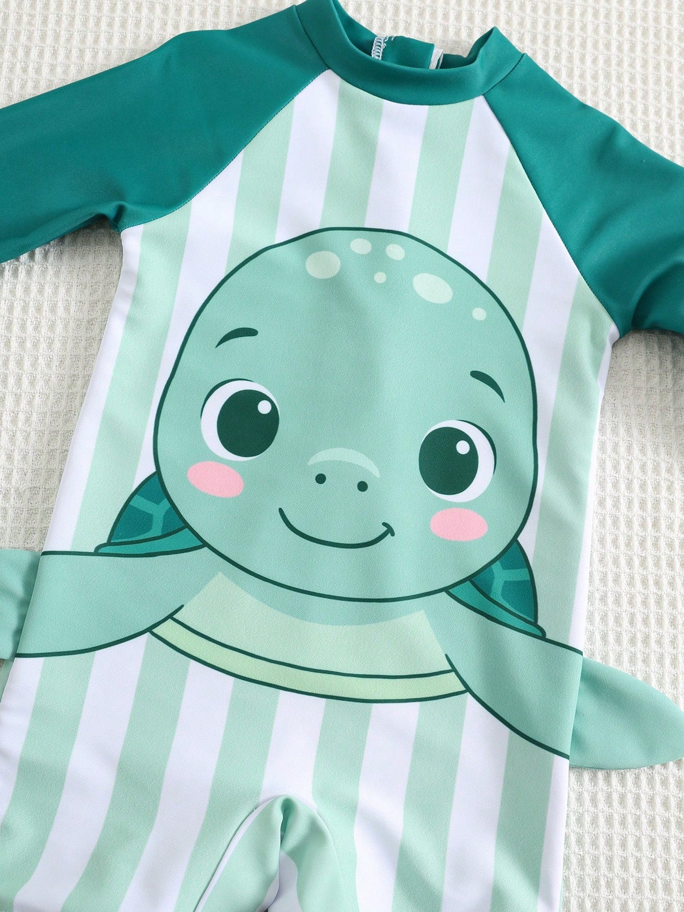Bubblio Unisex Baby/Toddler Cute Sea Turtle Print Long Sleeve Rash Guard Swimsuit, Suitable For Beach, Resort, Swimming Pool
