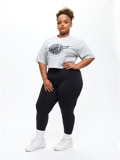 Build Crop Tee - Heather Grey