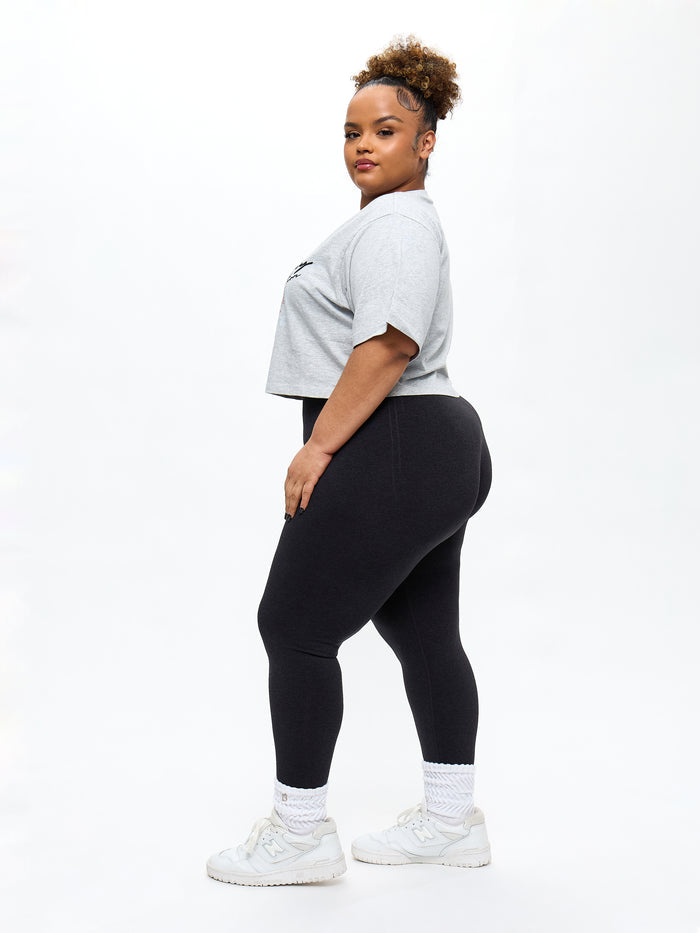 Build Crop Tee - Heather Grey