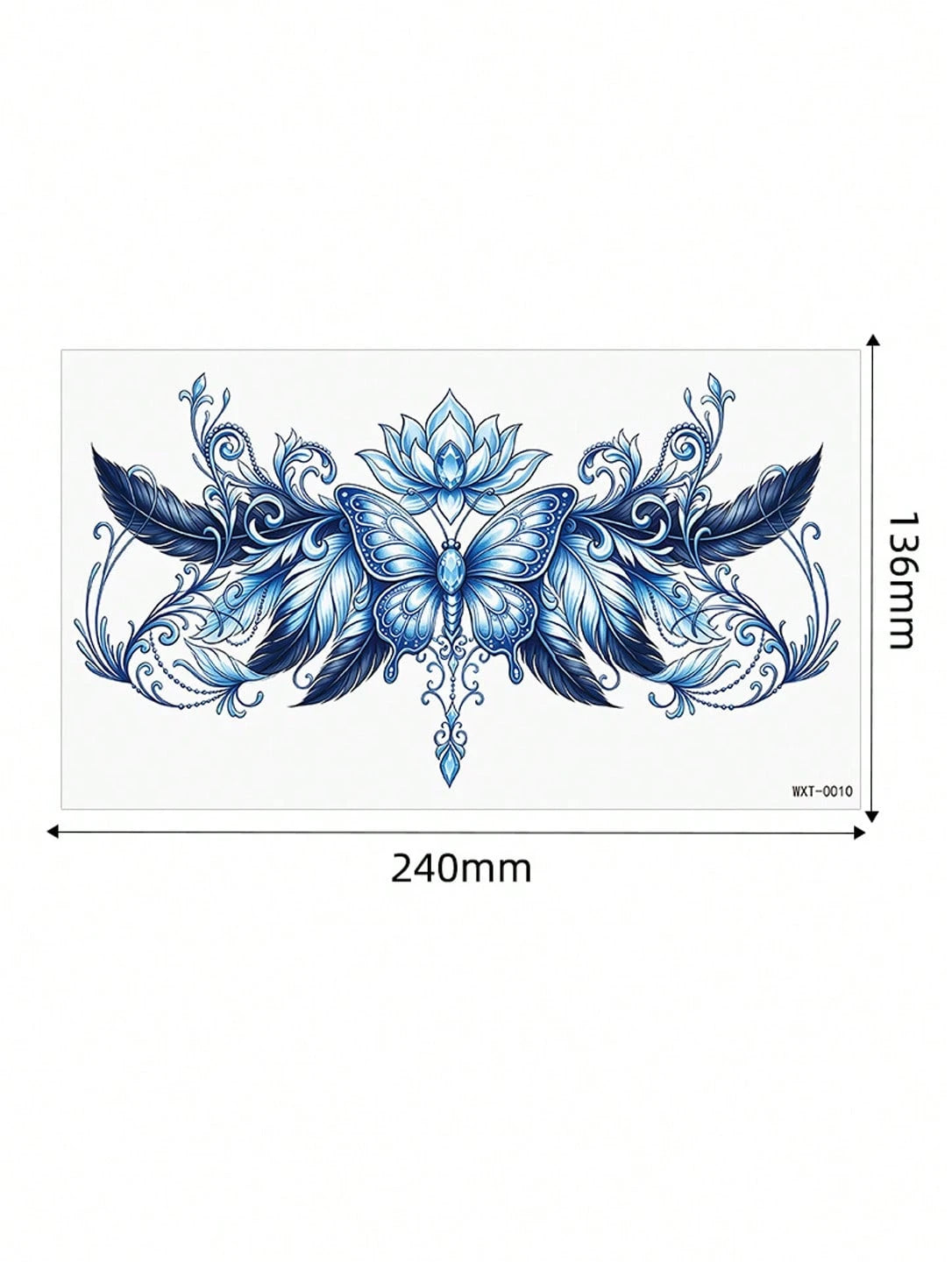 Butterfly Flower Temporary Tattoo Sticker For Women, Colorful Floral Butterfly Body Tattoo, Waterproof Fake Tattoo Decal, Sexy Lower Back Tattoo Design, Festival Party Makeup Accessory, Beauty Body Ar