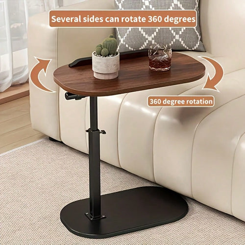 C-Shaped Side Table (Height-Adjustable + Flip-Top)
