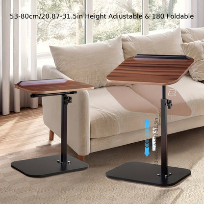 C-Shaped Side Table (Height-Adjustable + Flip-Top)