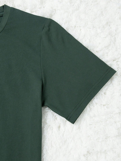 Calvaya Plus Size Round Neck Short Sleeve Solid Color T-Shirt