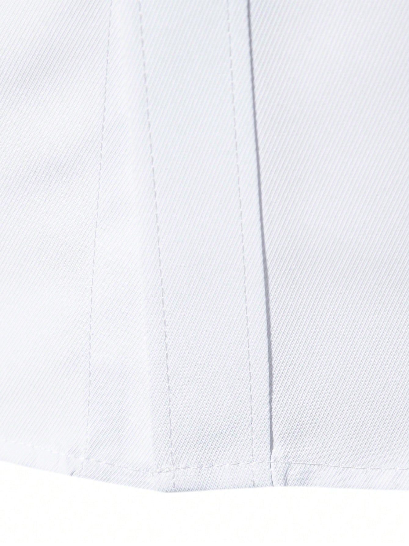 Calvornis Men's Solid Color Plain Button Open Long Sleeve Formal Shirt, For Husband, Work, Fall, Old Money Style, Ceremony