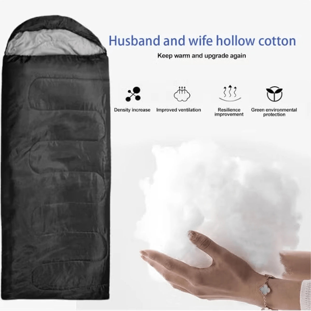 Camping Sleeping Bag For Adults, Water Resistant Backpacking Camping Bag For Warm Cold Weather, Portable Waterproof Windproof Camping Bag With Compression Bag For Camping Hiking Traveling Indoor & Ou