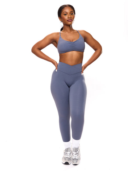 Candid Cross Waist Legging - Barista Blue