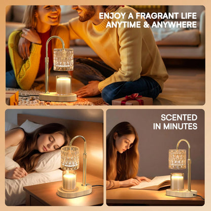 Candles Warmer With Timer And Dimmer, Adjustable Height Candle Melter, Electric Wax Warmer Vintage Home Decor For Jar Candles,2 Bulbs