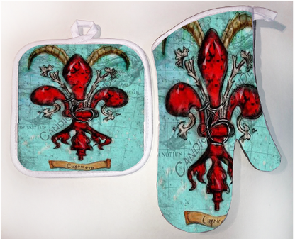 Pot Holder & Oven Mitt Set