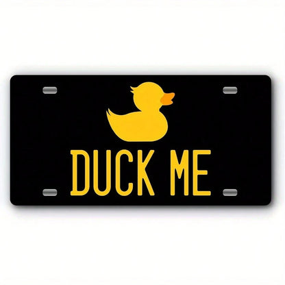 Car, 2D Flat, 1 Piece For Decorative Purposes Only, Du Du Front License Plate- A Vanity License Plate Suitable For Duck Lovers, Compatible With Jeep Vehicles, For Decorative Purposes Only