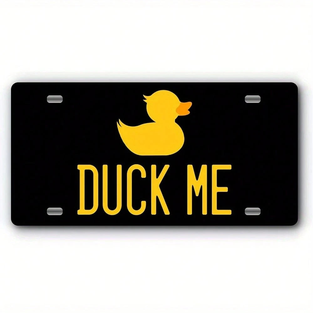 Car, 2D Flat, 1 Piece For Decorative Purposes Only, Du Du Front License Plate- A Vanity License Plate Suitable For Duck Lovers, Compatible With Jeep Vehicles, For Decorative Purposes Only