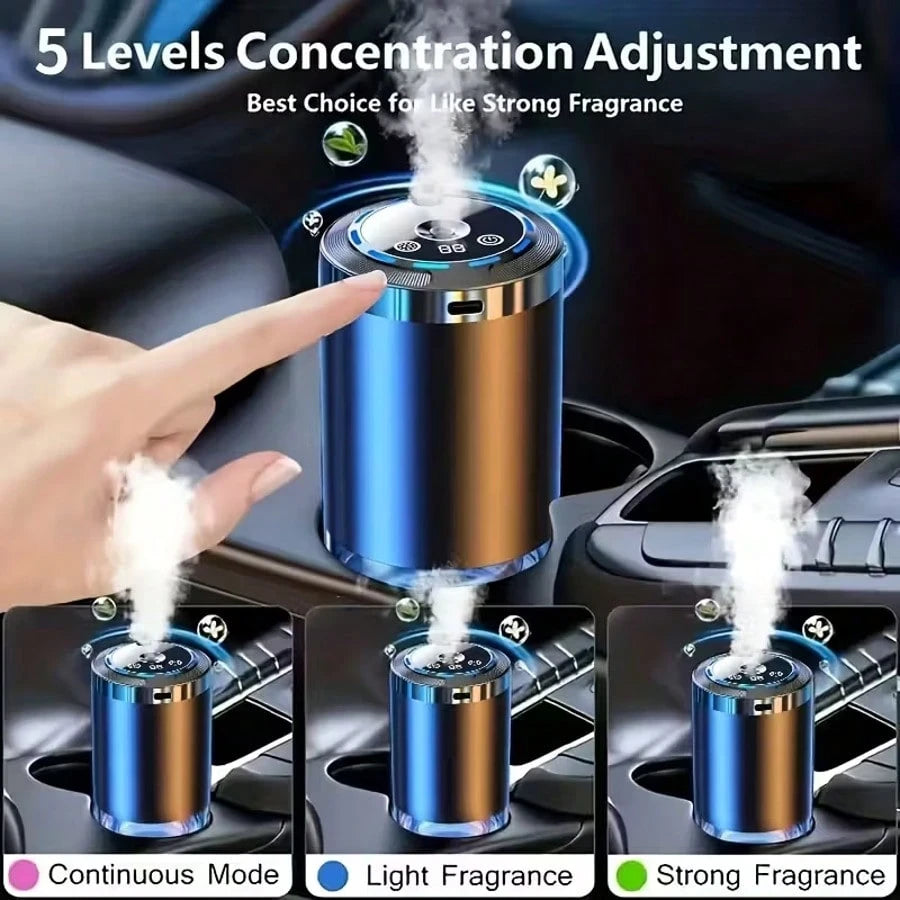 [Car Accessories]Smart Car Aroma Diffuser With Dynamic Light Show And Starry Top Mode, Natural French Fragrance Essential Oils/Perfume, Adjustable Scent Intensity, Essential Oil Diffuser, Long-Lasting