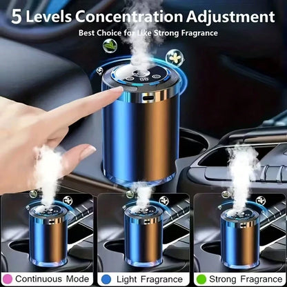 [Car Accessories]Smart Car Aroma Diffuser With Dynamic Light Show And Starry Top Mode, Natural French Fragrance Essential Oils/Perfume, Adjustable Scent Intensity, Essential Oil Diffuser, Long-Lasting