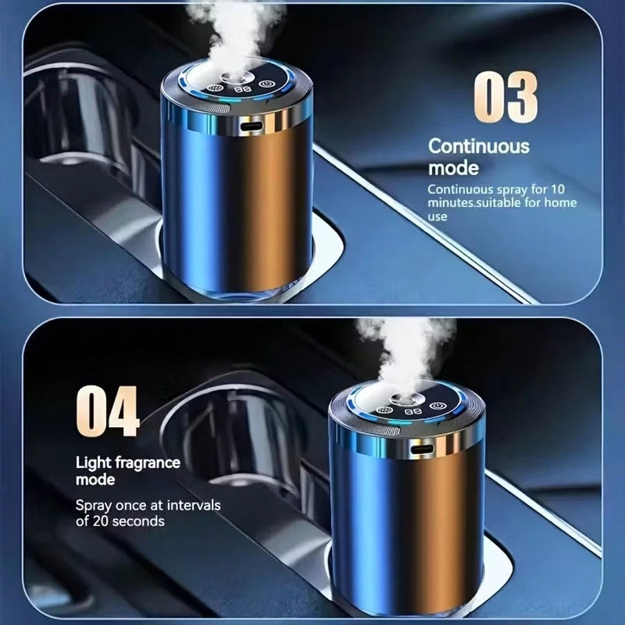 [Car Accessories]Smart Car Aroma Diffuser With Dynamic Light Show And Starry Top Mode, Natural French Fragrance Essential Oils/Perfume, Adjustable Scent Intensity, Essential Oil Diffuser, Long-Lasting