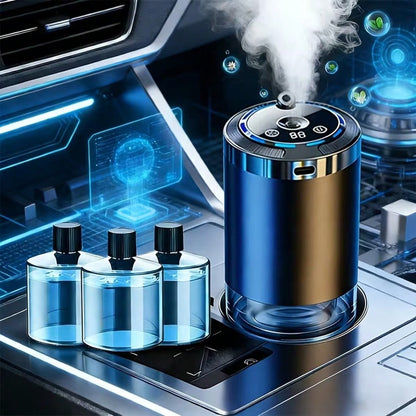 [Car Accessories]Smart Car Aroma Diffuser With Dynamic Light Show And Starry Top Mode, Natural French Fragrance Essential Oils/Perfume, Adjustable Scent Intensity, Essential Oil Diffuser, Long-Lasting