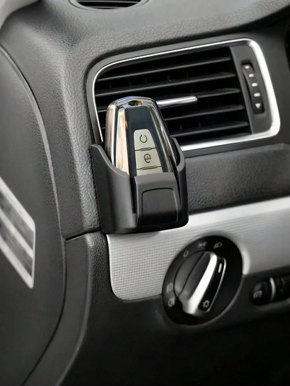Car Air Vent Storage Box PU Leather Hanging Storage Bag Phone Glasses Keys Coins Cards Organizer Universal Car Interior Accessory Suitable For Sedan SUV Truck