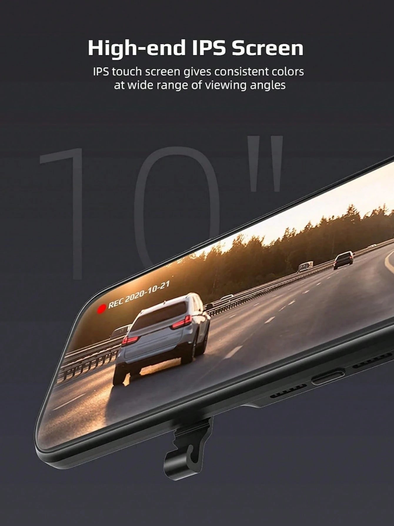 Car Camera, 4K Rear View Mirror Camera With 32G TF Card, 9.66 Inch Mirror Dash Cam Front And Rear, 2.5K IPS Touch Screen Loop Recording/G-Sensor/ 24H Parking Monitor/ 150°+ 120° Wide Angel/Night Visio