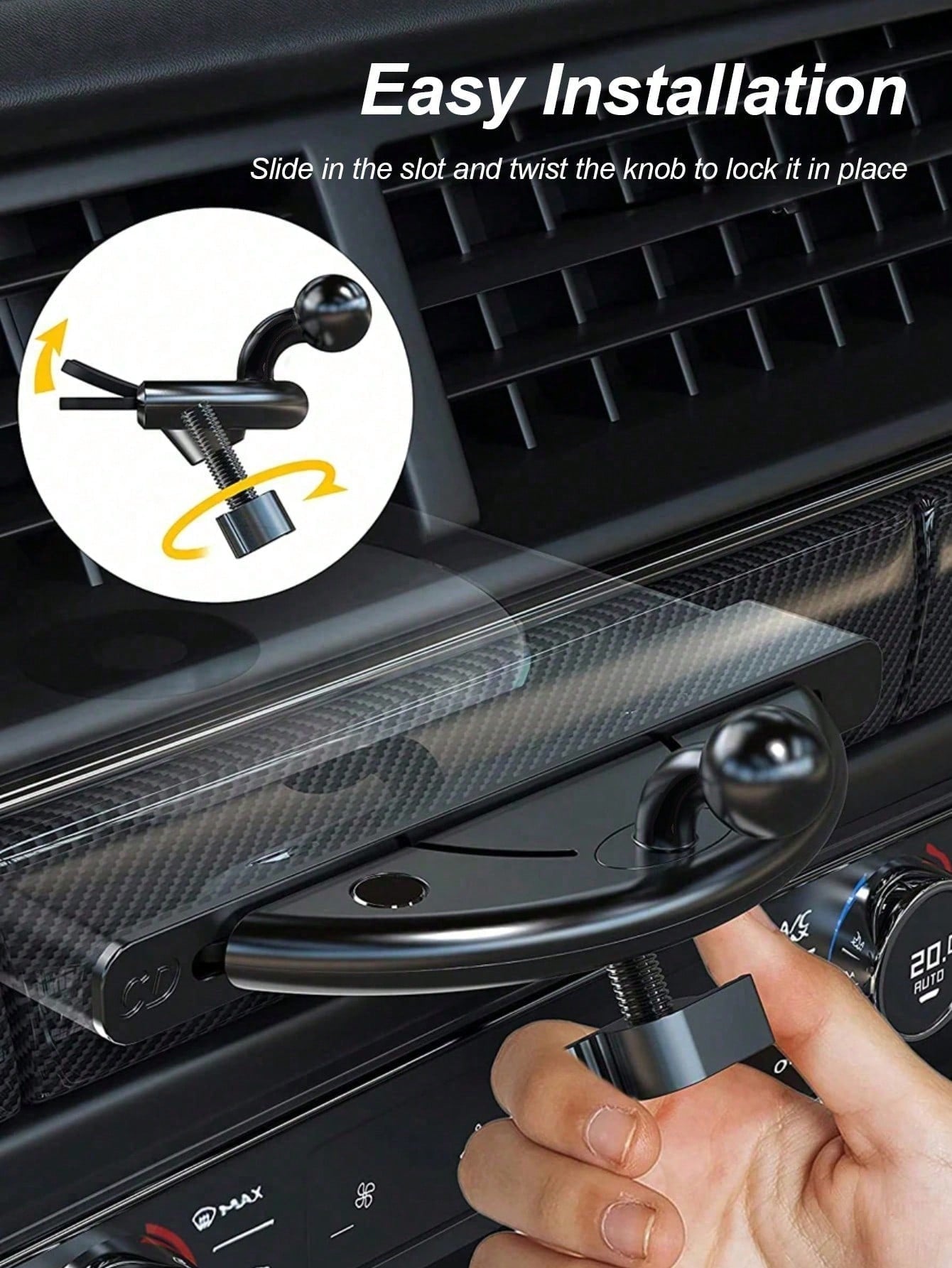 Car CD Slot Phone Holder- Universal Magnetic Base With 17mm Ball Joint, 360° Rotation, Strong Suction Cup, Non-Slip, Suitable For All Car Phone Holders, Easy To Install In CD Media Slot, Applicable F