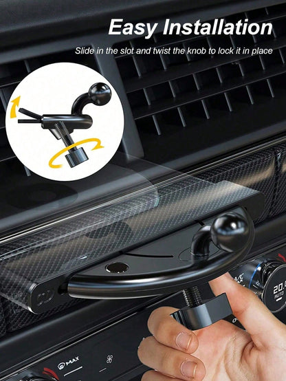 Car CD Slot Phone Holder- Universal Magnetic Base With 17mm Ball Joint, 360° Rotation, Strong Suction Cup, Non-Slip, Suitable For All Car Phone Holders, Easy To Install In CD Media Slot, Applicable F