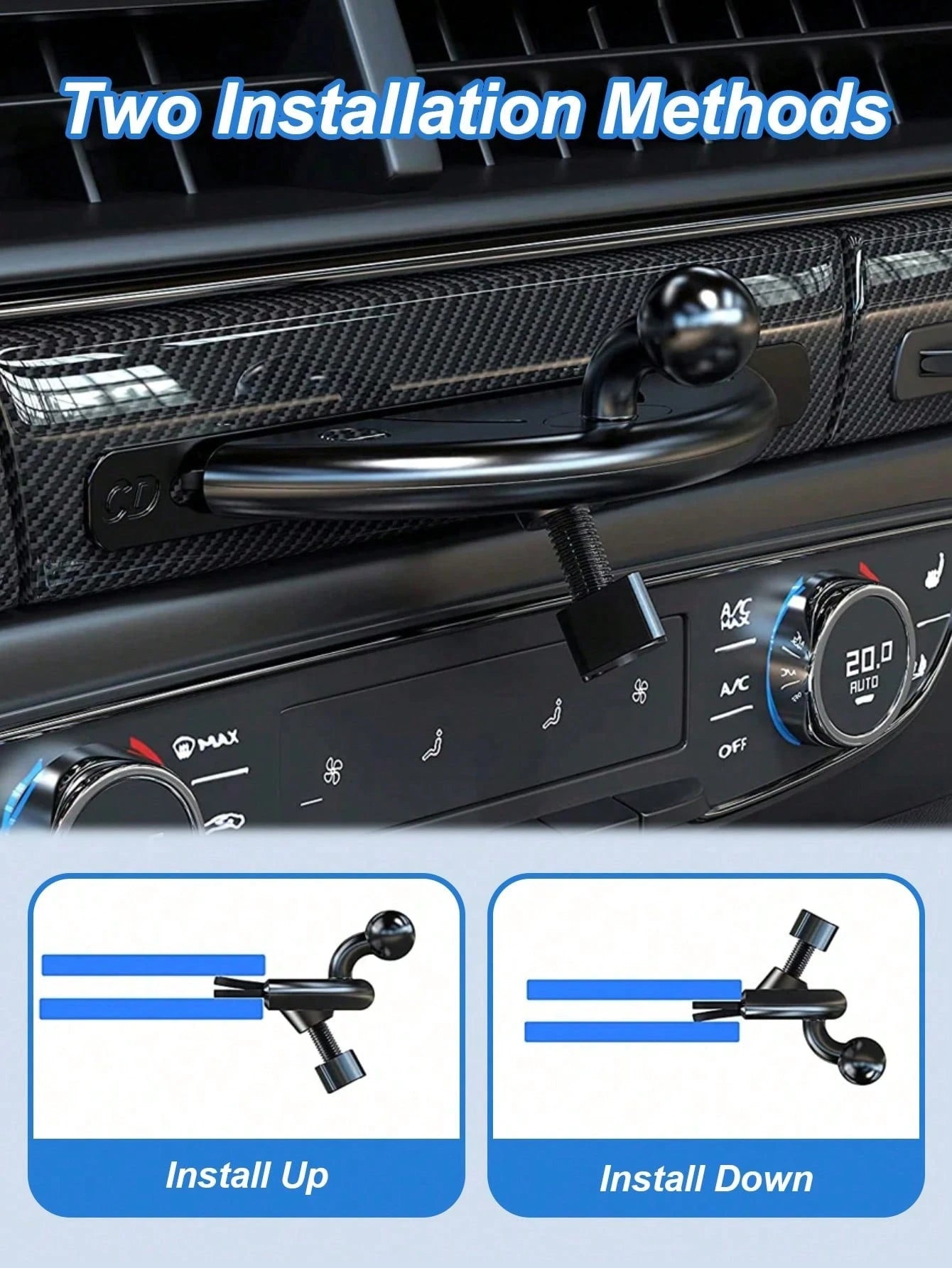 Car CD Slot Phone Holder- Universal Magnetic Base With 17mm Ball Joint, 360° Rotation, Strong Suction Cup, Non-Slip, Suitable For All Car Phone Holders, Easy To Install In CD Media Slot, Applicable F