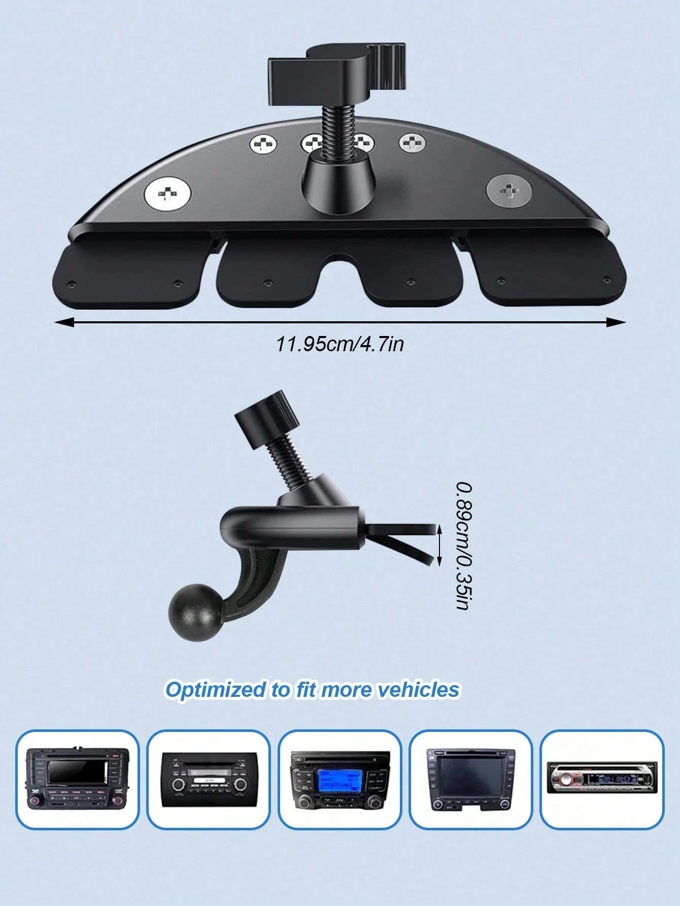 Car CD Slot Phone Holder- Universal Magnetic Base With 17mm Ball Joint, 360° Rotation, Strong Suction Cup, Non-Slip, Suitable For All Car Phone Holders, Easy To Install In CD Media Slot, Applicable F