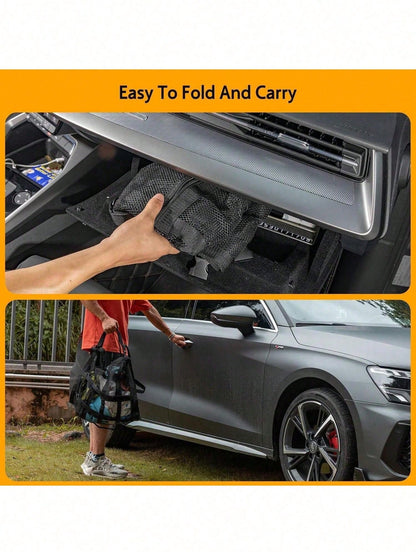 Car Ceiling Cargo Net Pocket, Double-Layer Mesh Roof Organizer, Roof Storage Net, Travel/Trip/Camping Essential Accessories, Universal For Most Cars, Trucks, SUVs (Black)