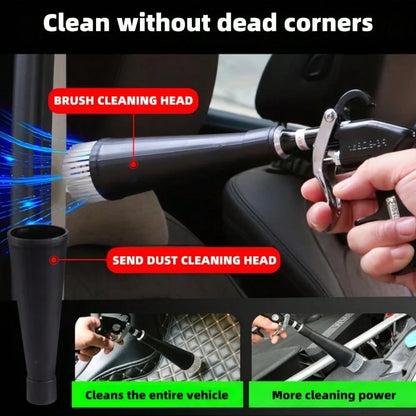Car Cleaning Gun Interior Detail Blower With 3 EU US JP Interface Adapters Portable Dust Blower For AI Assisted Car Detailing Cordless No Battery Needed