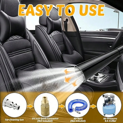 Car Cleaning Gun Interior Detail Blower With 3 EU US JP Interface Adapters Portable Dust Blower For AI Assisted Car Detailing Cordless No Battery Needed