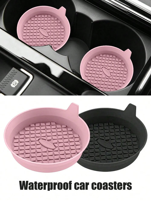 Car Coaster, Silicone Car Coaster/Coaster- Universal Anti Slip Recessed Car Interior Accessories- Car Cup Holder Insert Coaster