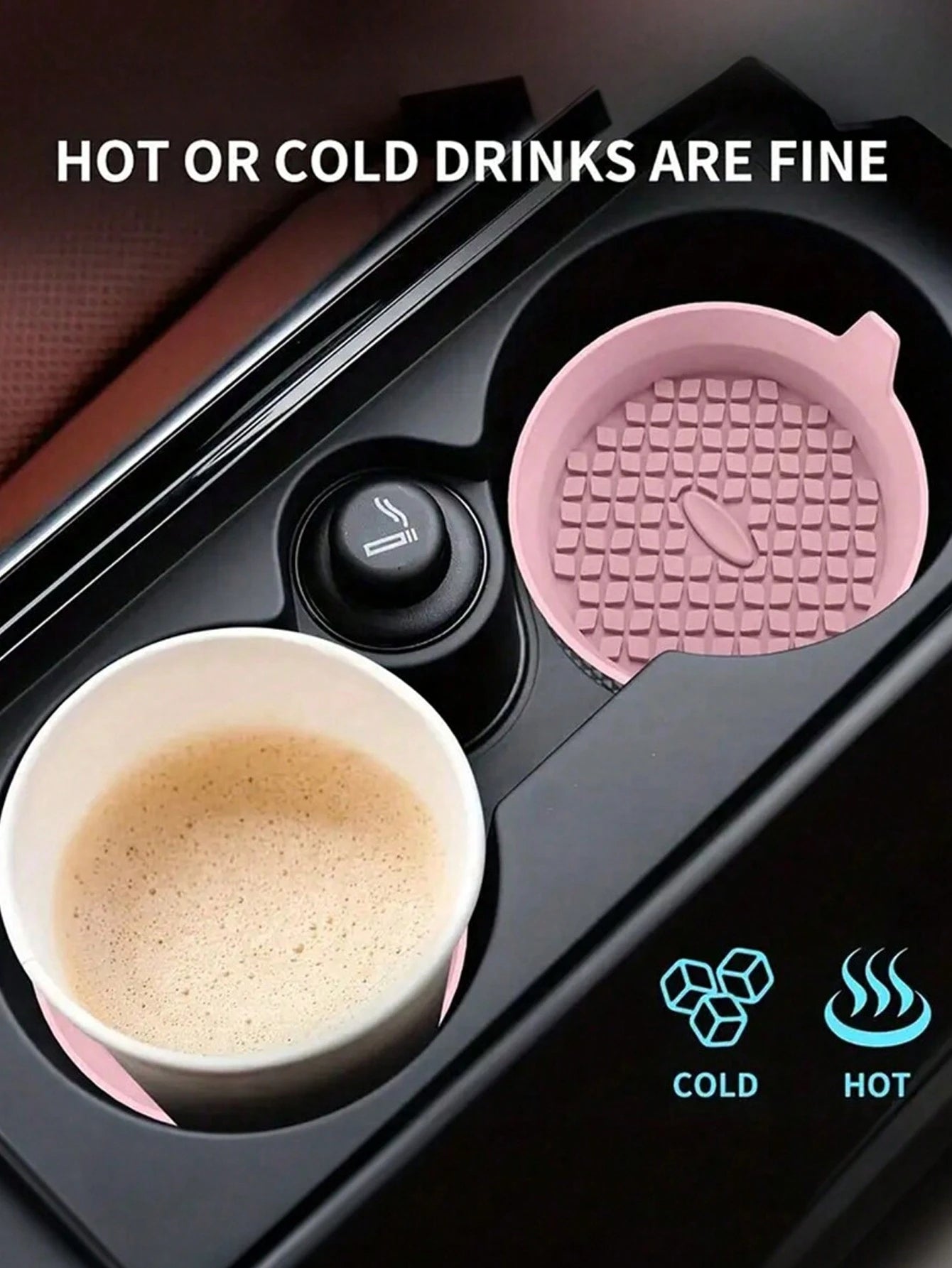 Car Coaster, Silicone Car Coaster/Coaster- Universal Anti Slip Recessed Car Interior Accessories- Car Cup Holder Insert Coaster