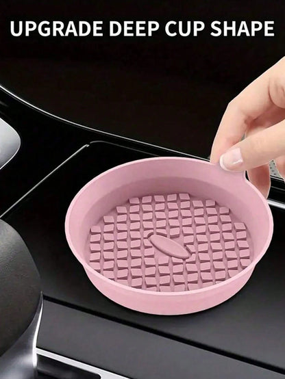 Car Coaster, Silicone Car Coaster/Coaster- Universal Anti Slip Recessed Car Interior Accessories- Car Cup Holder Insert Coaster