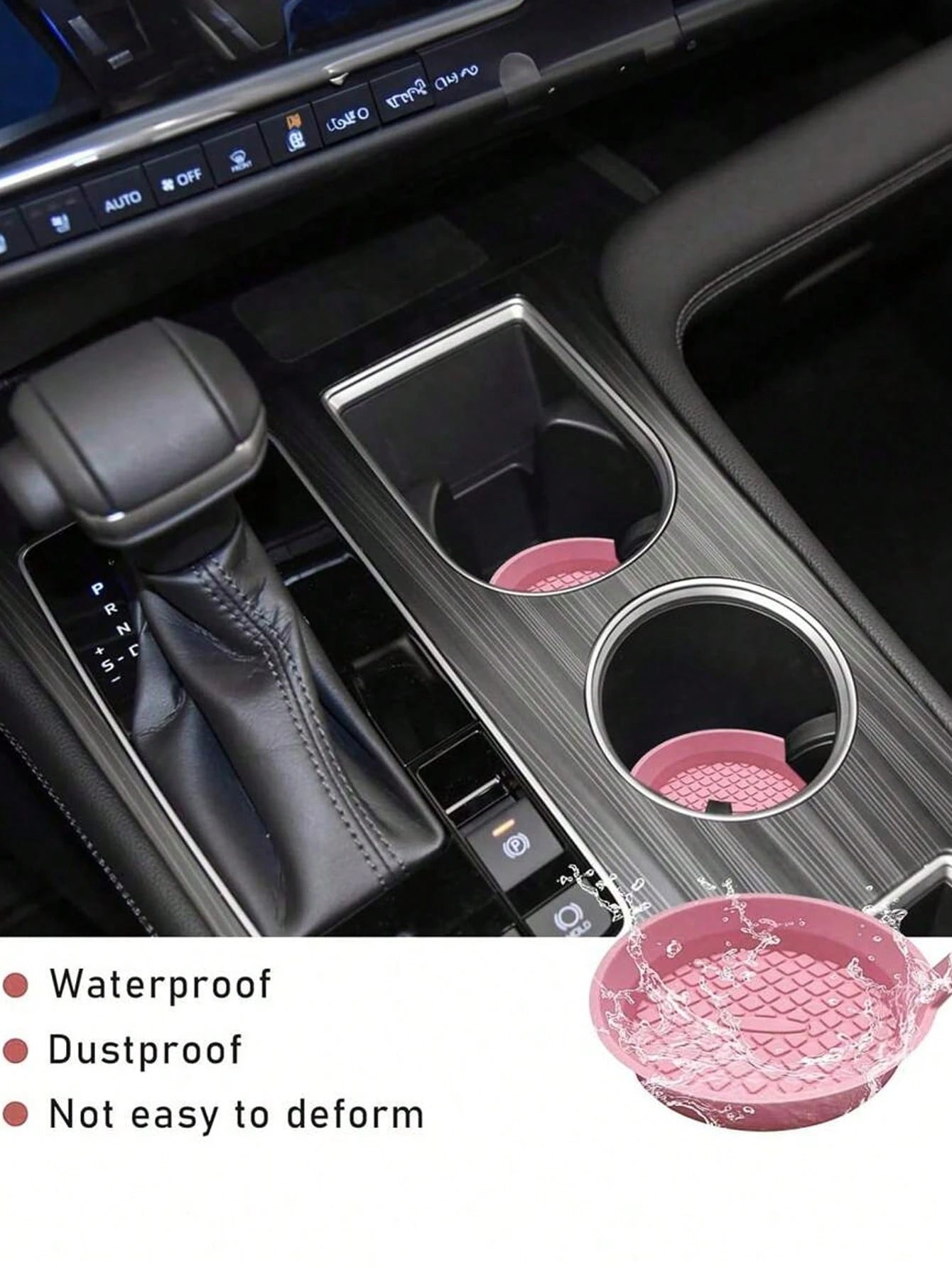 Car Coaster, Silicone Car Coaster/Coaster- Universal Anti Slip Recessed Car Interior Accessories- Car Cup Holder Insert Coaster