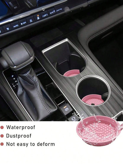 Car Coaster, Silicone Car Coaster/Coaster- Universal Anti Slip Recessed Car Interior Accessories- Car Cup Holder Insert Coaster