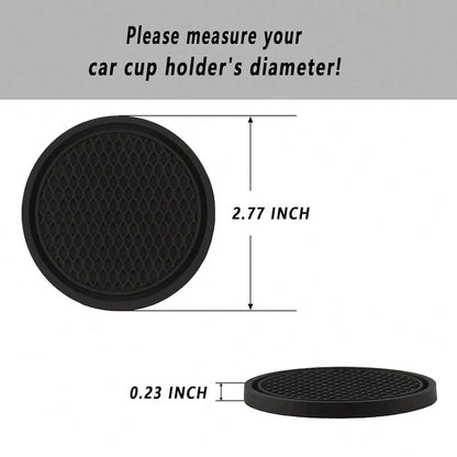 Car Cup Coaster, 4PCS Universal Auto Non-Slip Cup Holder Embedded In Ornaments Silicone Coaster, Car Interior Accessories Sets, White