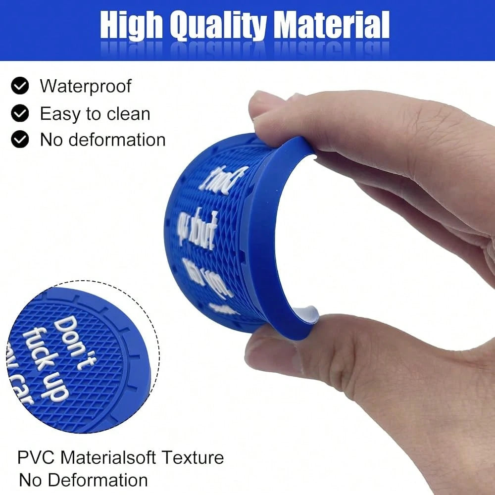 Car Cup Holder Coaster, Car Non-Slip Cup Holder Embedded Decorative Funny Coaster- Don't Up My Car Please, Suitable For Most Car