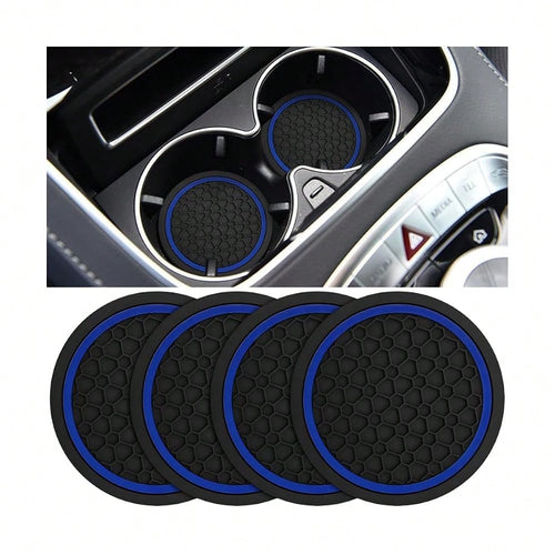 Car Cup Holder Coasters, 4PCS 2.75 Inch Anti Slip Vehicle Insert Water Bottle Coasters, Shockproof Dustproof Automotive Interior Drink