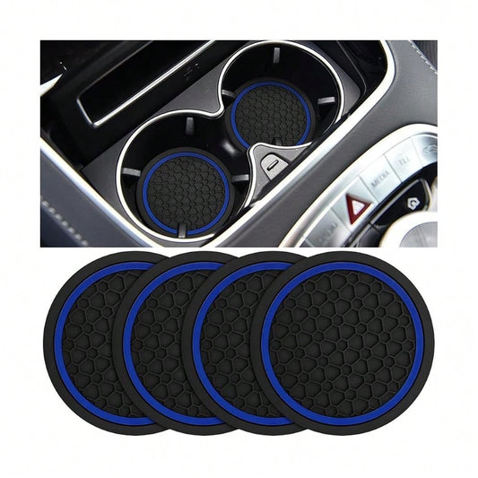 Car Cup Holder Coasters, 4PCS 2.75 Inch Anti Slip Vehicle Insert Water Bottle Coasters, Shockproof Dustproof Automotive Interior Drink