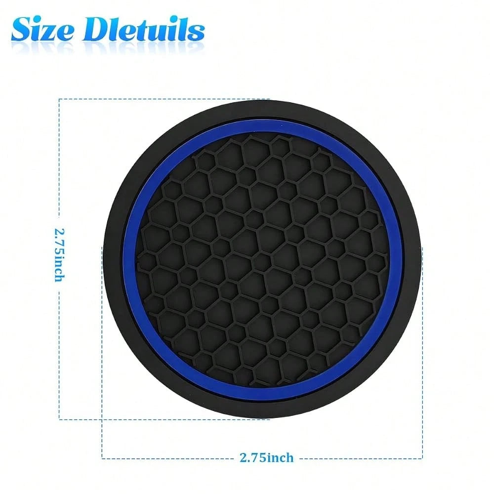 Car Cup Holder Coasters, 4PCS 2.75 Inch Anti Slip Vehicle Insert Water Bottle Coasters, Shockproof Dustproof Automotive Interior Drink