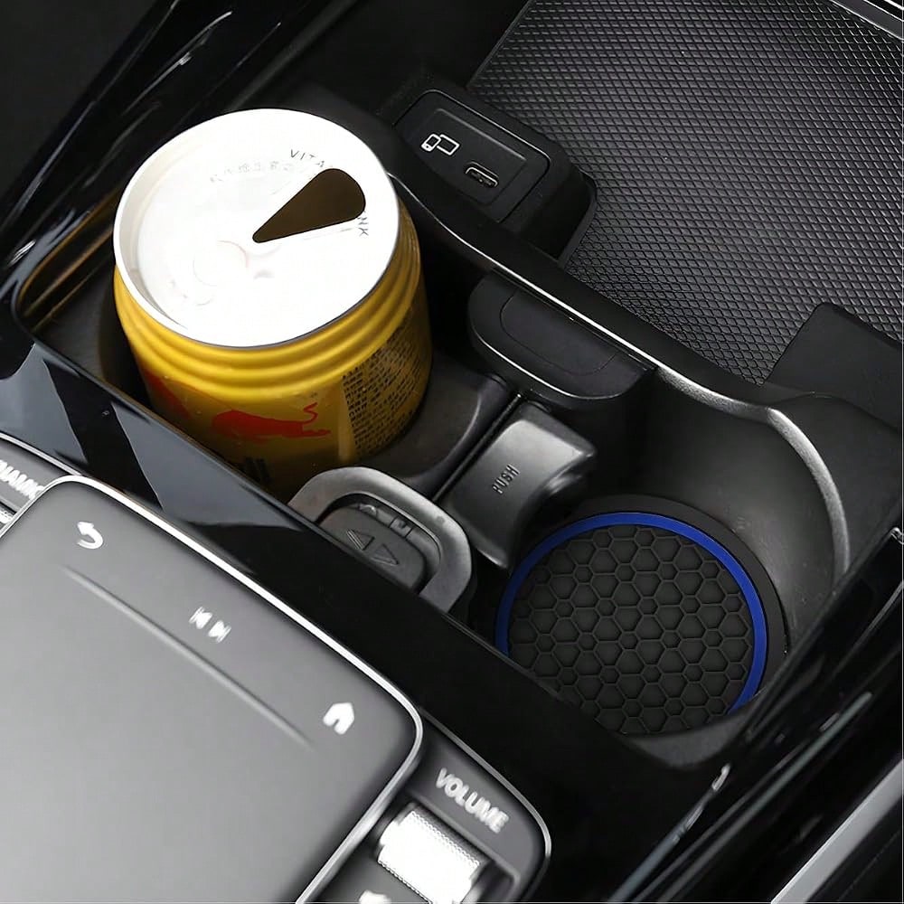 Car Cup Holder Coasters, 4PCS 2.75 Inch Anti Slip Vehicle Insert Water Bottle Coasters, Shockproof Dustproof Automotive Interior Drink