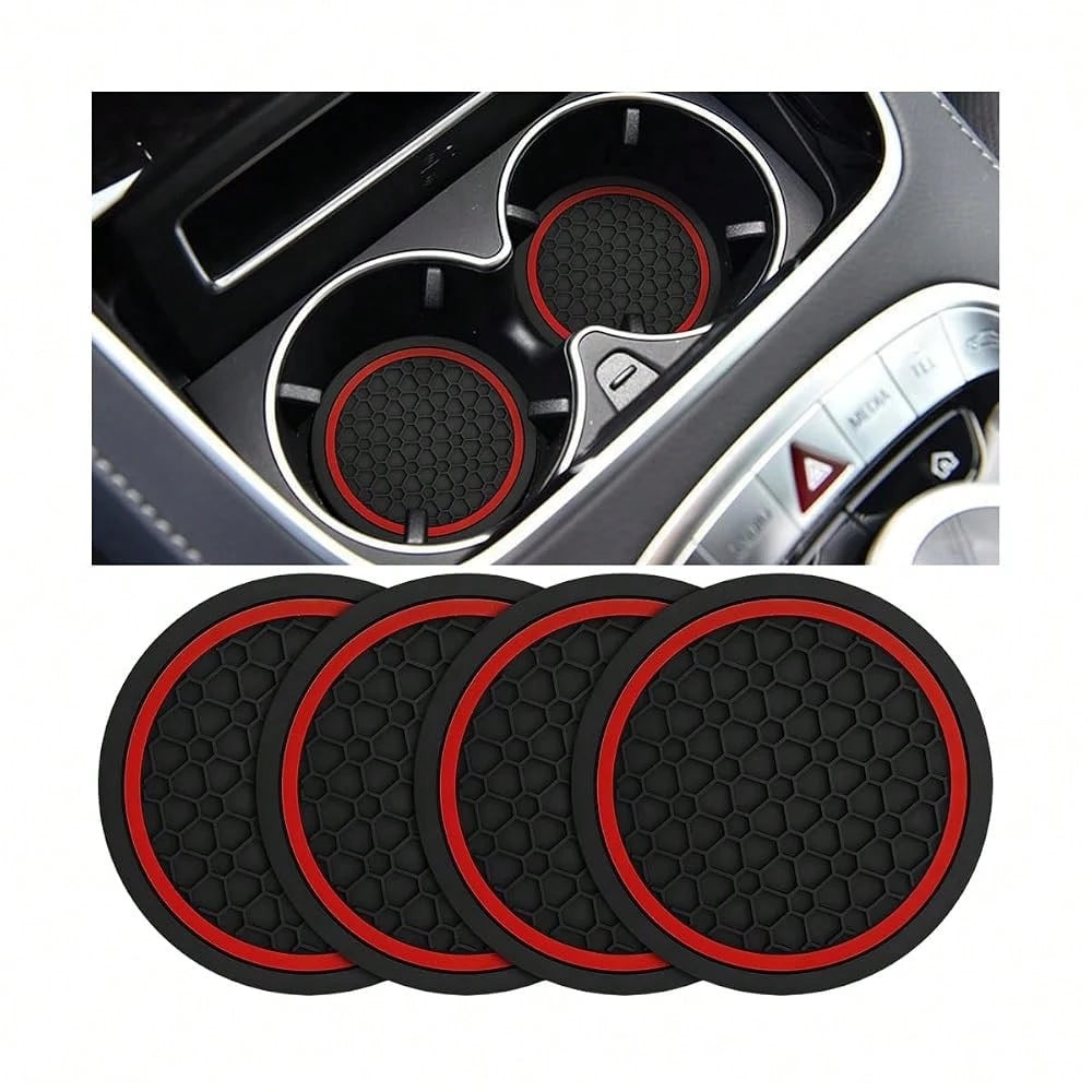 Car Cup Holder Coasters, 4PCS 2.75 Inch Anti Slip Vehicle Insert Water Bottle Coasters, Shockproof Dustproof Automotive Interior Drink